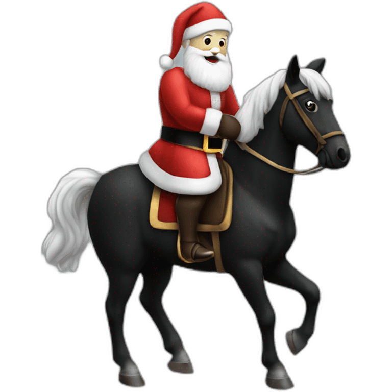 Santa Claus on a black horse emoji