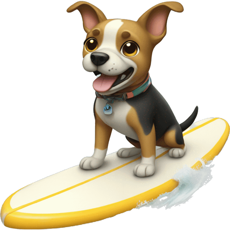 Dog surfing on a surfboard  emoji