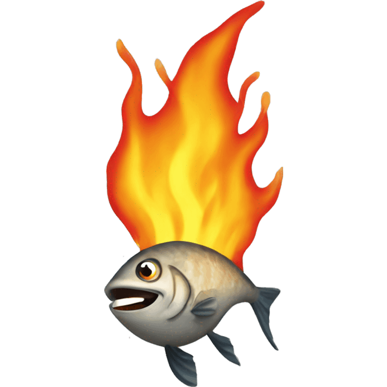 Fish on fire emoji