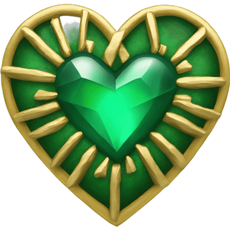 Emerald green and gold heart emoji