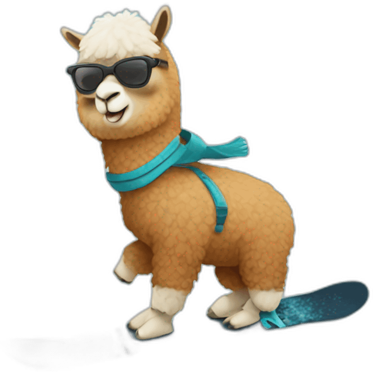 alpaca snowboarding emoji