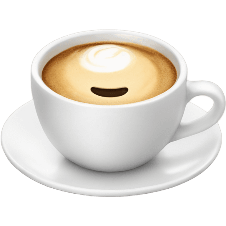 Cappucino in white cup with plate  emoji