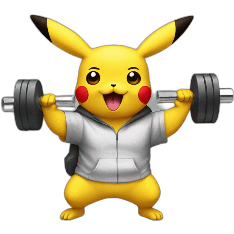 Pikachu with dumbbells  emoji