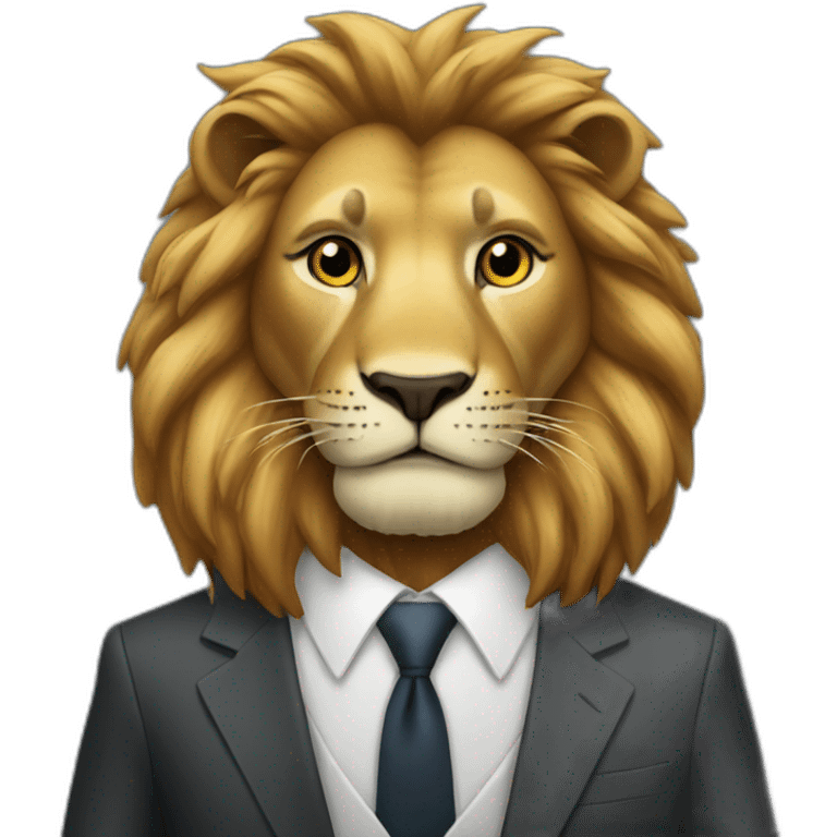 Lion wearing suit  emoji