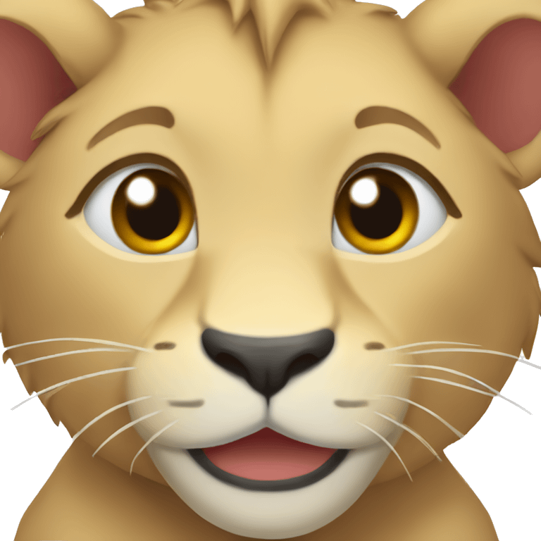 happy lioness cub  emoji