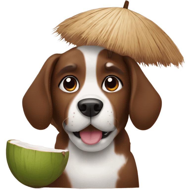 Dog with coconut  emoji