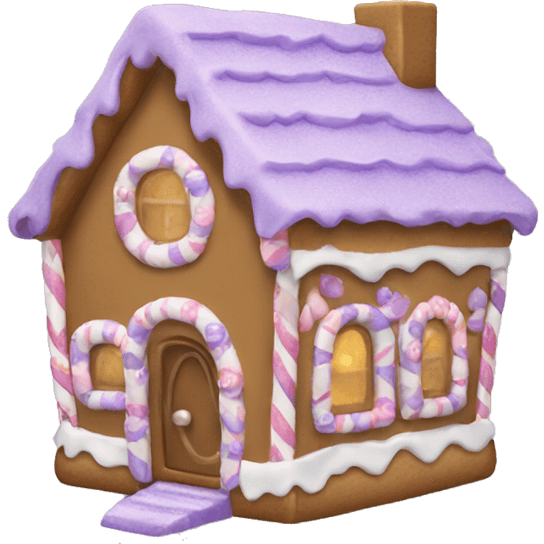 Lavender gingerbread house emoji