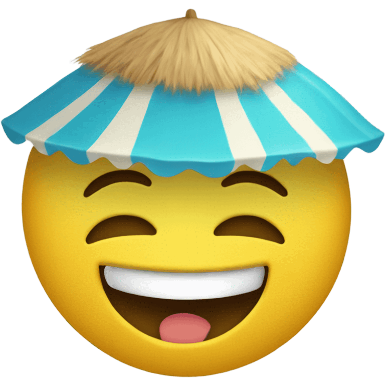 Beach happy face  emoji