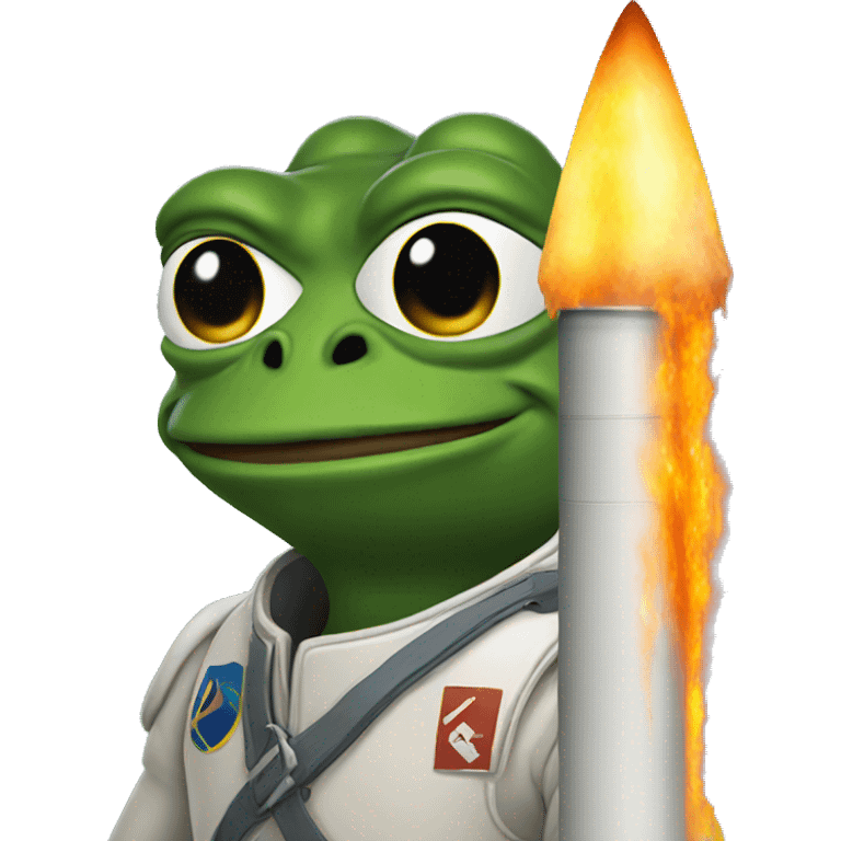 pepe with rocket  emoji