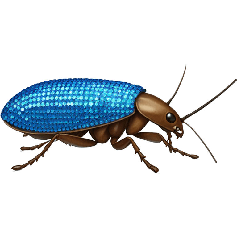 Blue bedazzled cockroach emoji