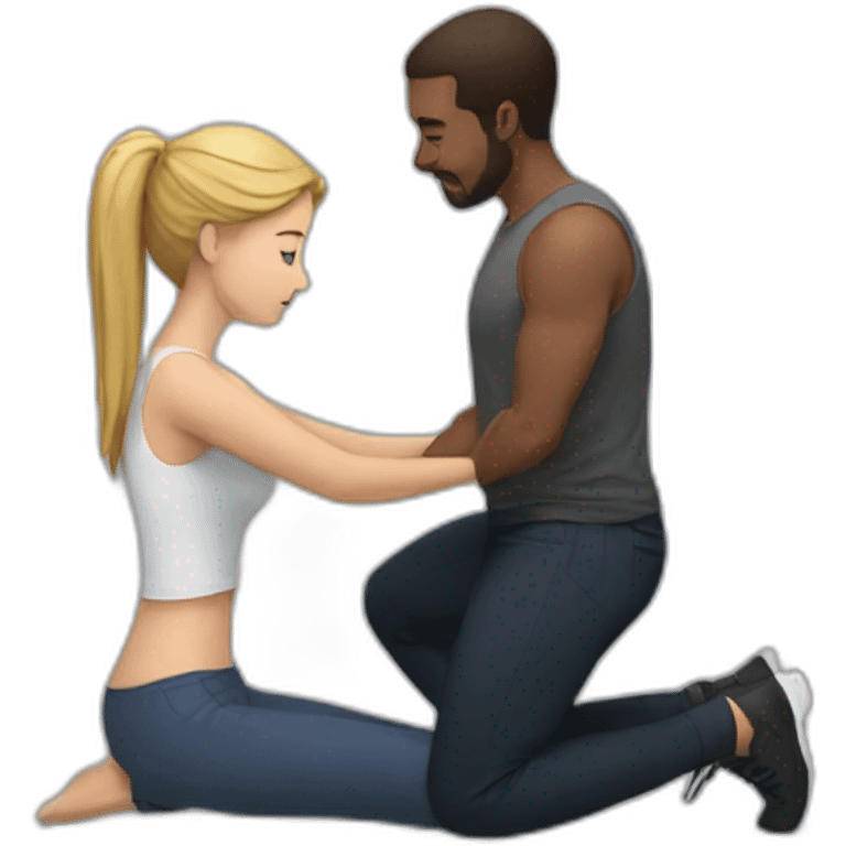 Woman on knees facing man emoji