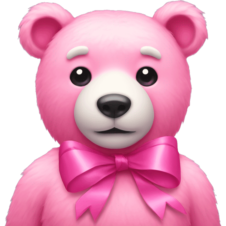 pink bear with ribbon emoji