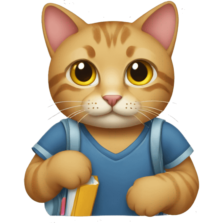 A cat in school emoji