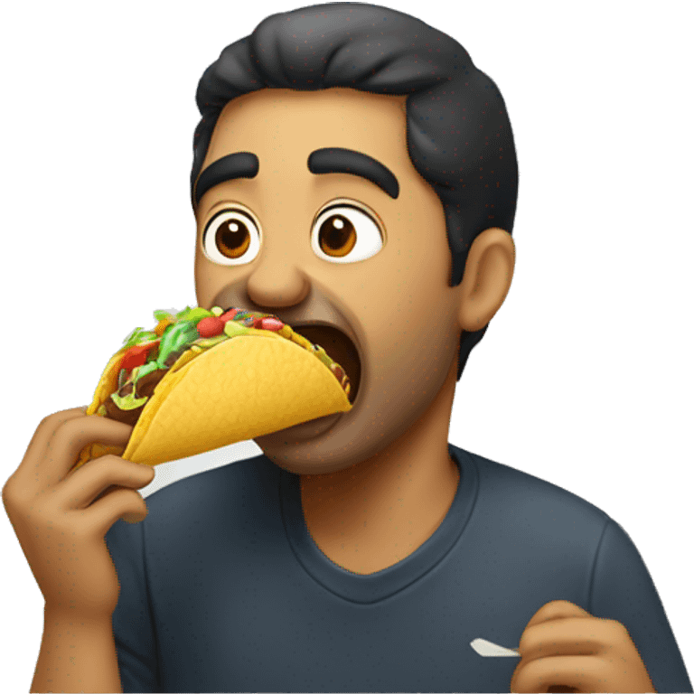 Person licking a taco emoji