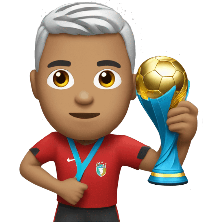 Ronaldo holding World Cup emoji