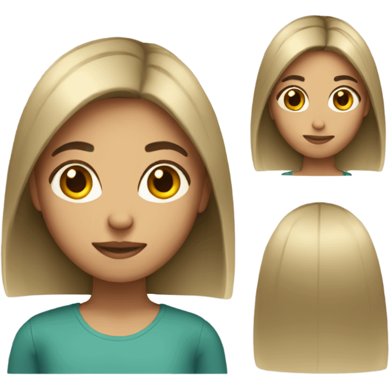 Girl with straight hair emoji