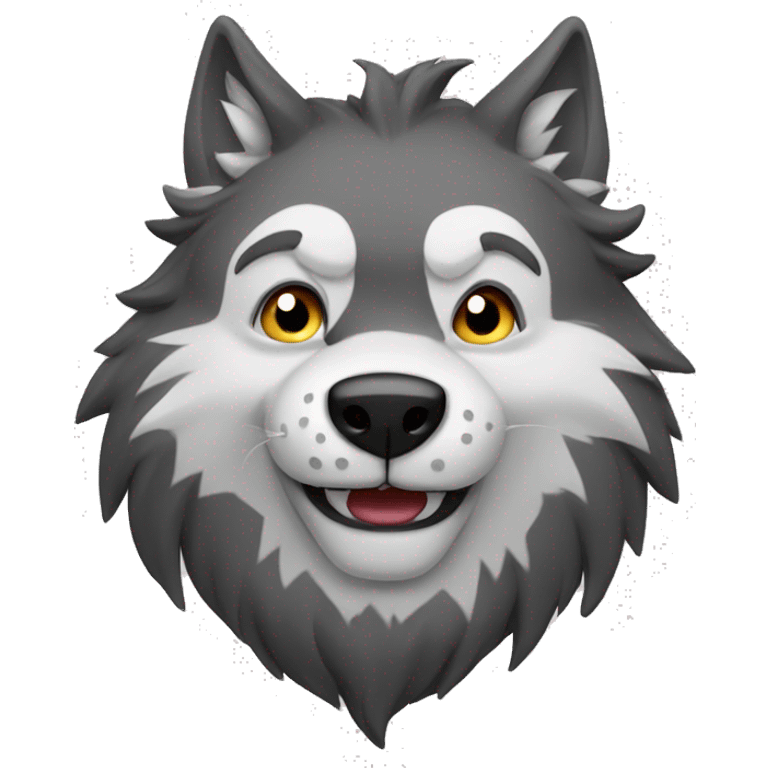 lobo con cara sonriente emoji