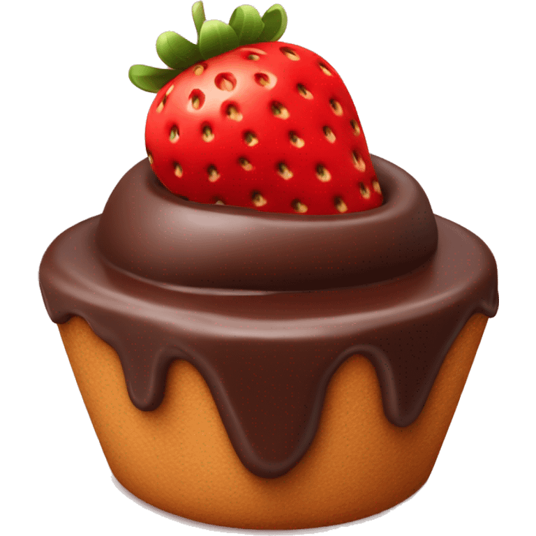 strawberry in the chocolate dessert emoji