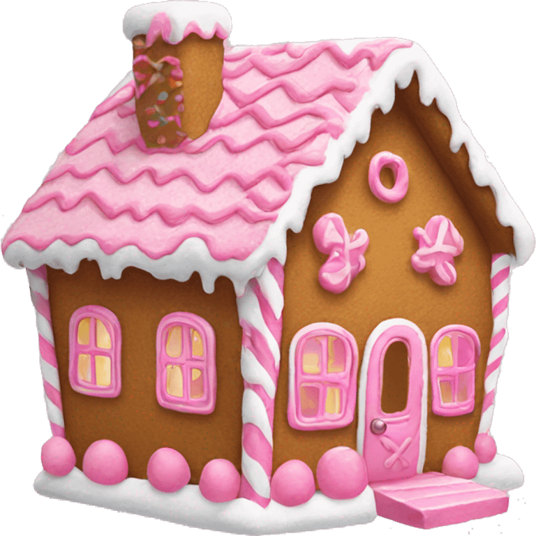 Pink gingerbread house  emoji