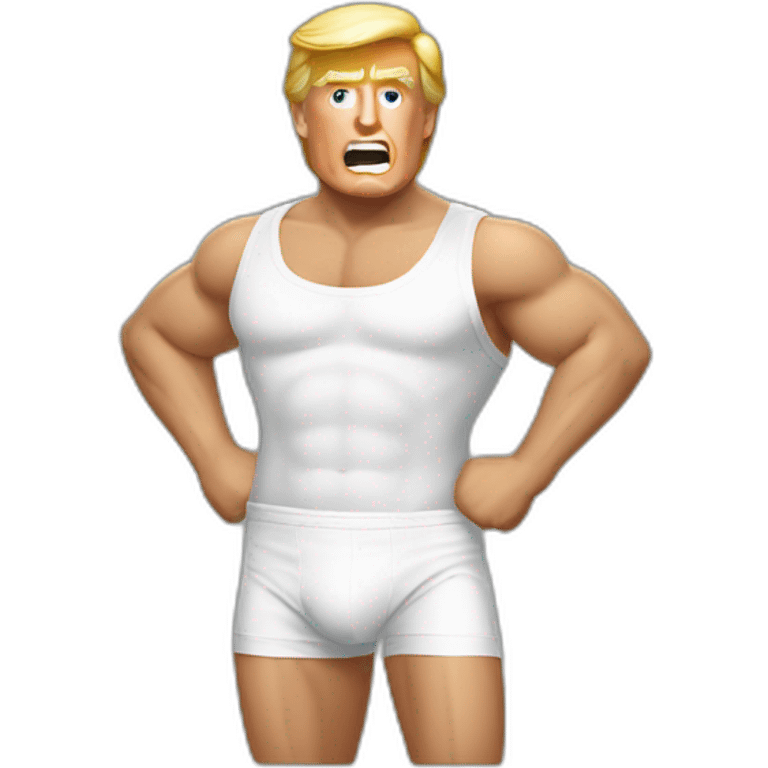 trump wearing only boxers acting out that scene from basic instinct(full body, ios17) emoji