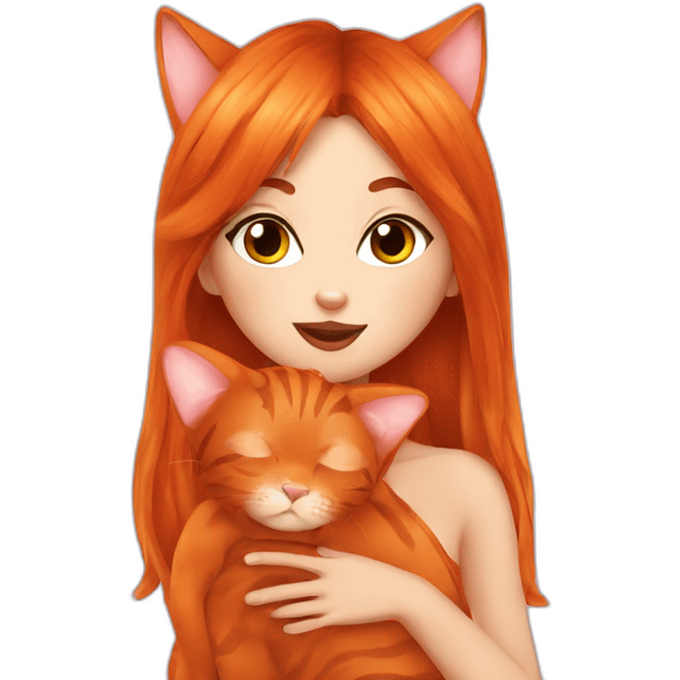 orang cat kiss girl emoji