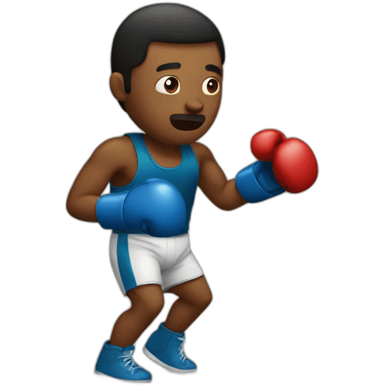 A man is practicing boxing emoji