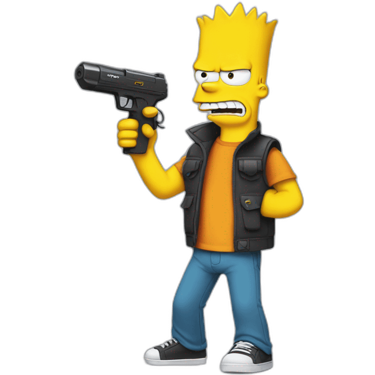 Bart Simpson using a tazer emoji