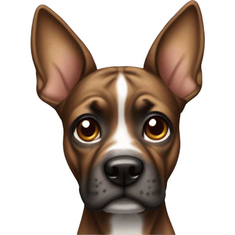 Brindle dog with pointy ears emoji