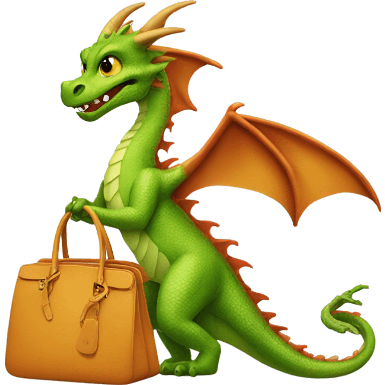 Dragon with a Birkin bag  emoji