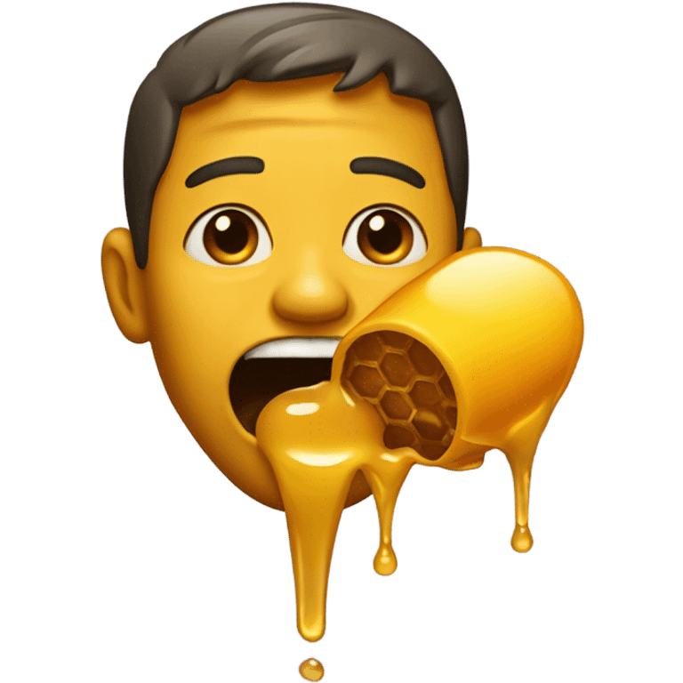 yellow man with honey on his tongue emoji