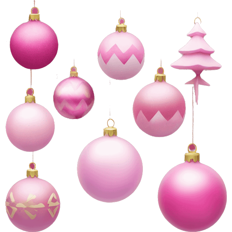 Christmas ornaments shades of pink emoji