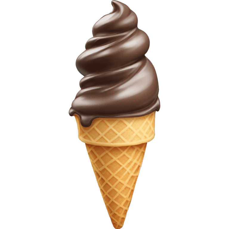 Chocolate vanilla swirl ice cream cone emoji