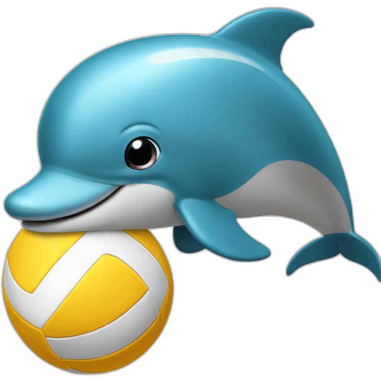 dolphin with volleyball head emoji