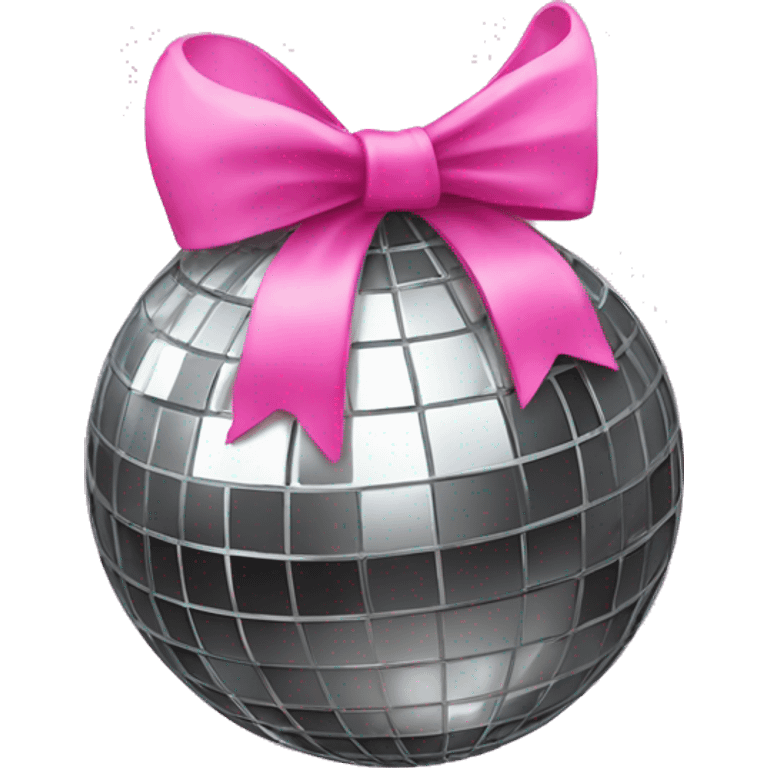 Disco ball with pink bow emoji