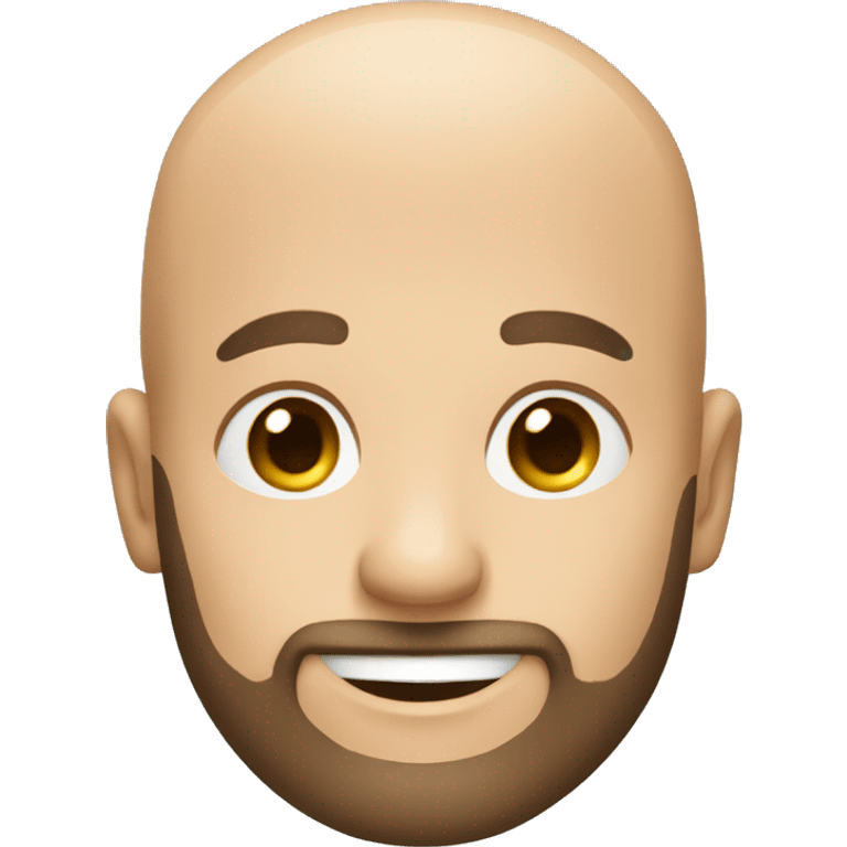 smiling bald man with busy beard emoji