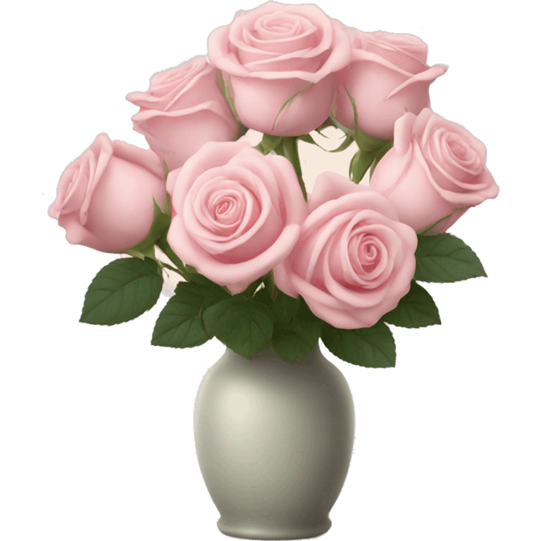 Pale pink roses in vase emoji