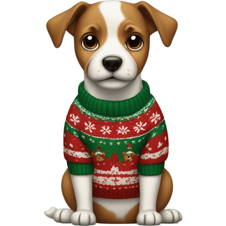 dog in a Christmas jumper emoji