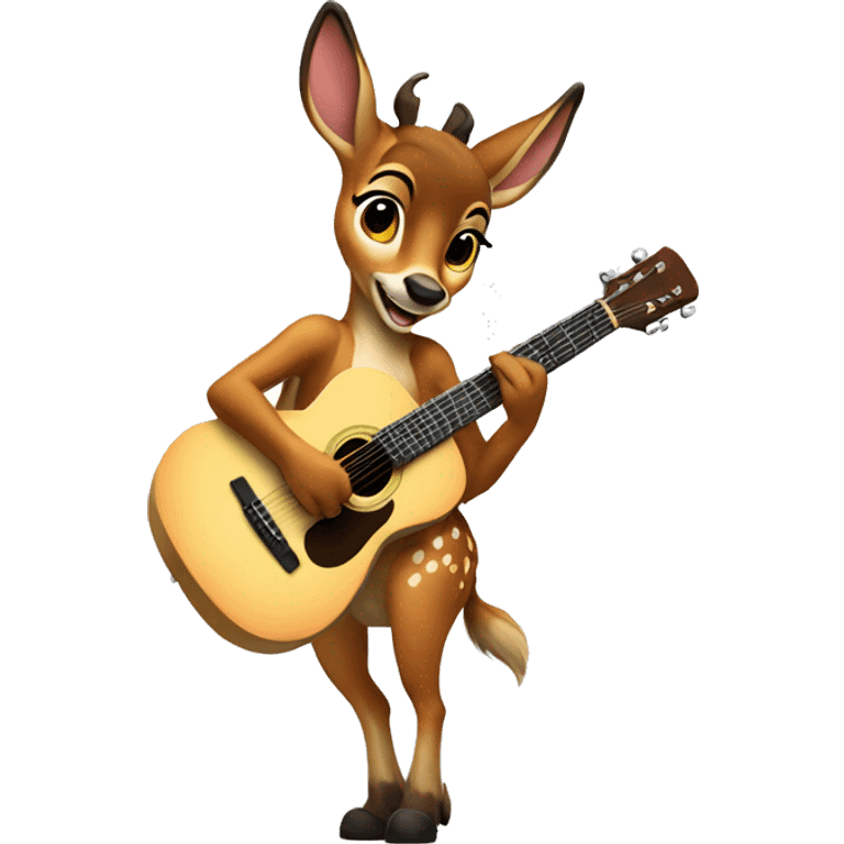 Bambi playing guitar emoji