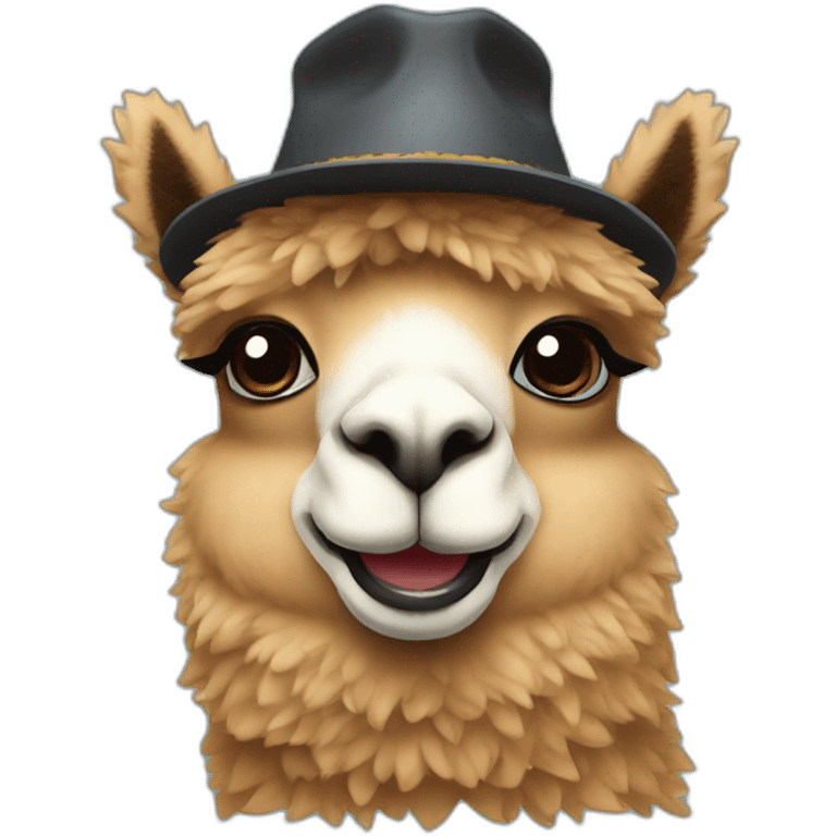 Alpaca with a funny hat emoji