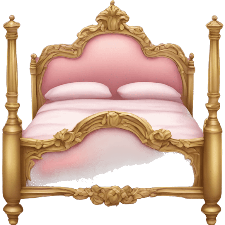 antique ornate pink and gold bed emoji