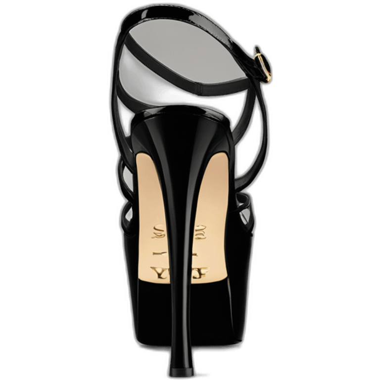 Ysl TRIBUTE heel SANDAL black PATENT LEATHER emoji