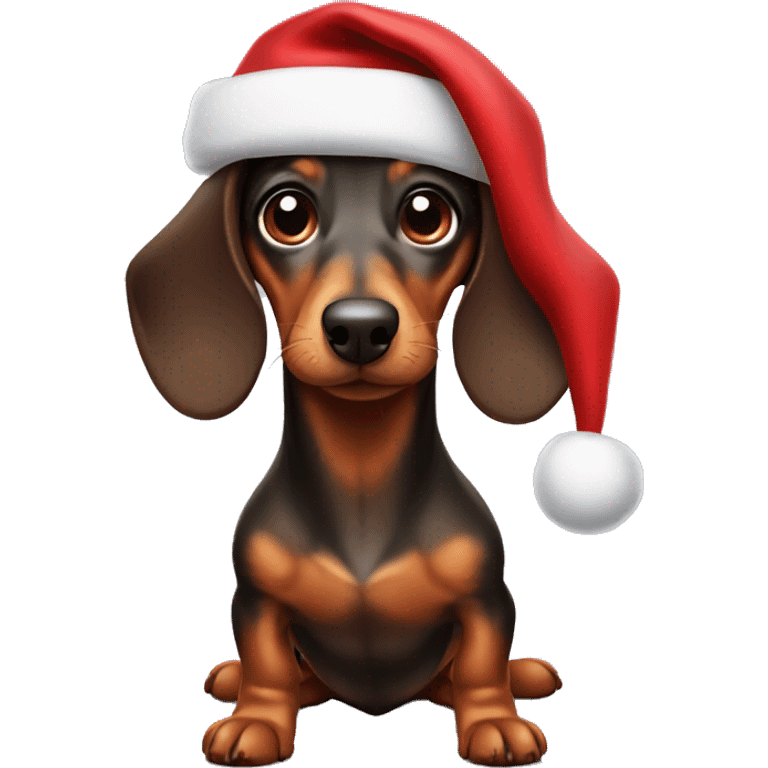 dachshund with Santa hat emoji