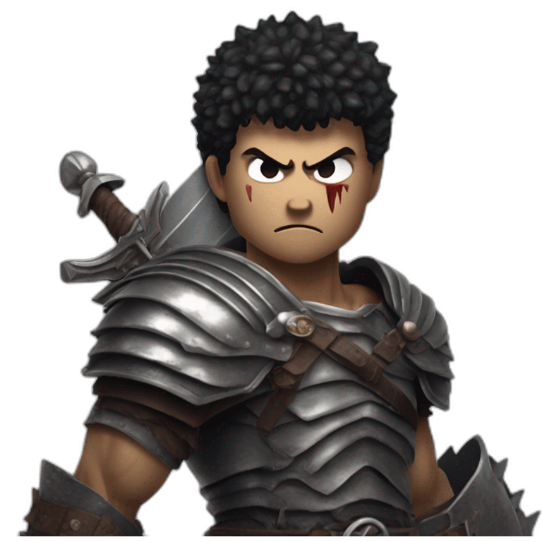 angry berserk guts carrying a huge sword on his shoulder emoji