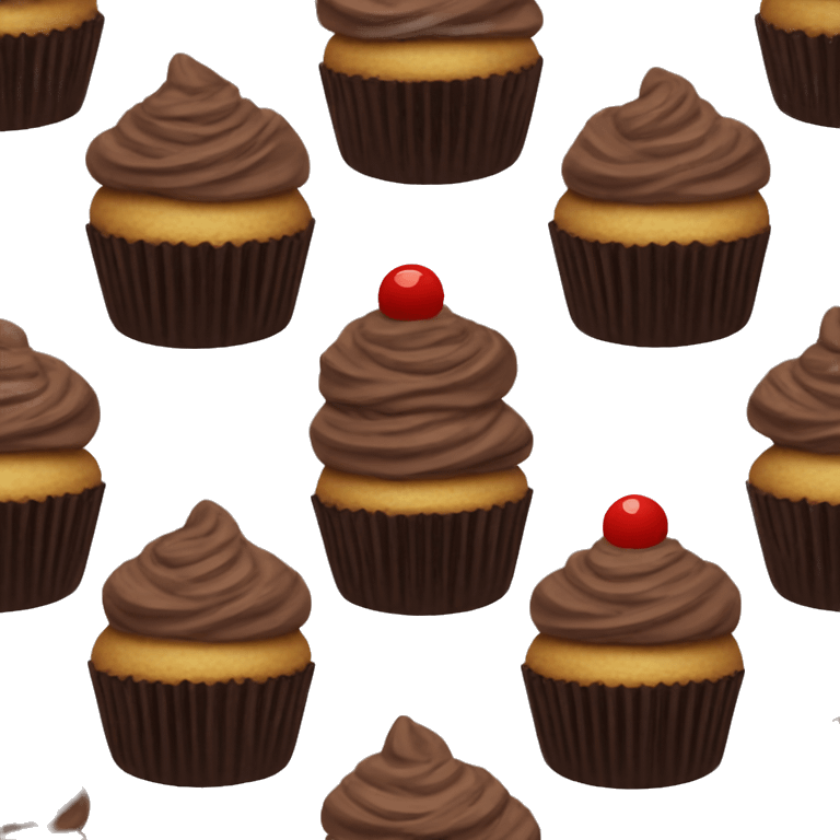 Chocolate cupcake without whipped cream emoji