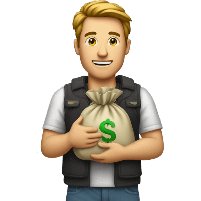 A man with a money bag in his hand  emoji