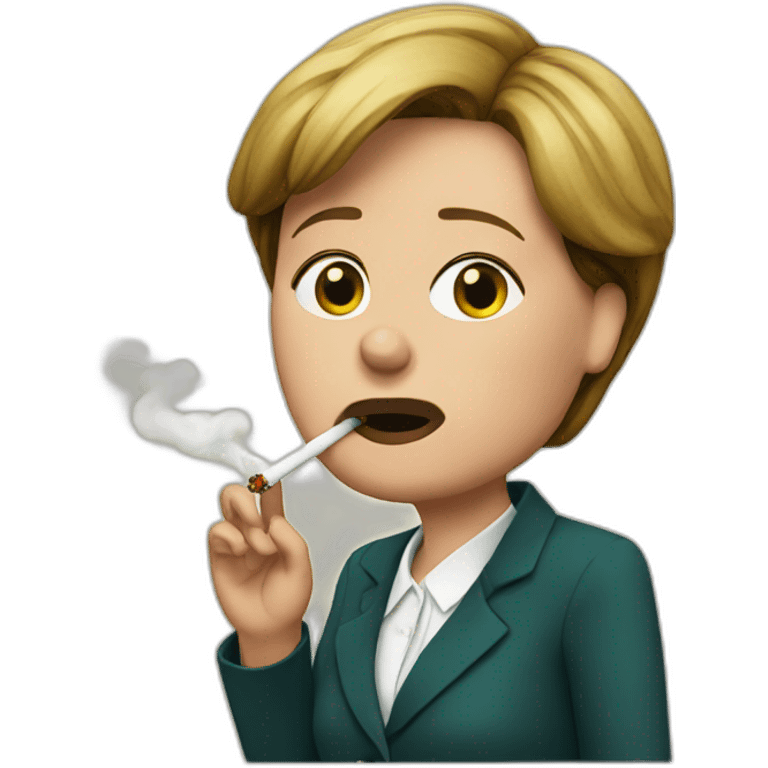 Merkel smoking cigarette emoji