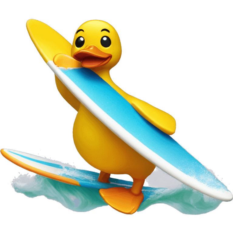 rubber duck riding a surf board emoji