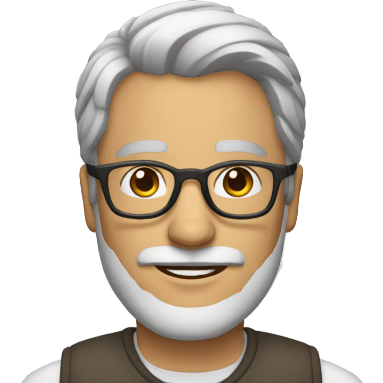 A man with grey beard and clear glasses emoji