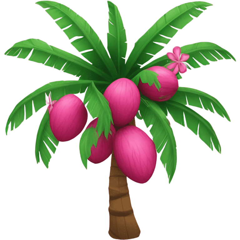 Pink coconut tree  emoji