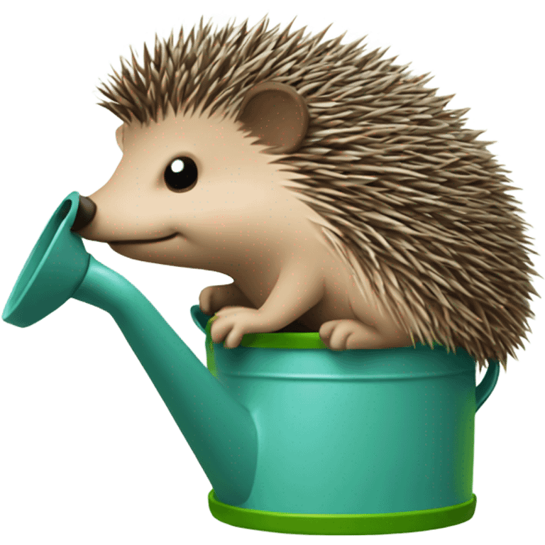 Hedgehog watering plants emoji